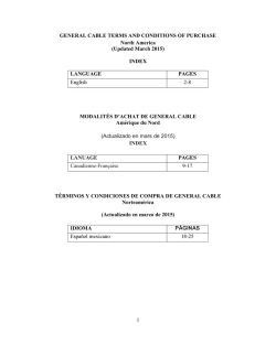 1 GENERAL CABLE TERMS AND CONDITIONS OF PURCHASE