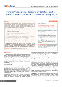 Obstetric Critical Care Unit of “Hospital General De México”
