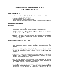 1 Formato de Currículum Vitae para el personal TÉCNICO ALMA