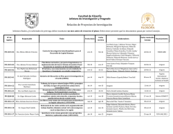 Consultar Proyectos de Investigación Vigentes 2015