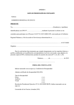 ANEXO 1 CARTA DE PRESENTACIÓN DEL POSTULANTE