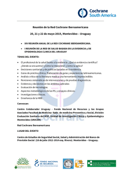 Reunión de la Red Cochrane Iberoamericana 20, 21 y 22 de mayo