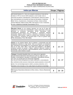 Lista de Precios - Proel&eacute;ctrico Representaciones SA