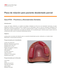 Placa de relación para paciente desdentado parcial Guía Nº30