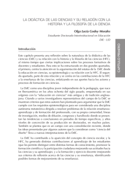LA didácTicA dE LAS ciENciAS y Su RELAcióN coN LA hiSToRiA y