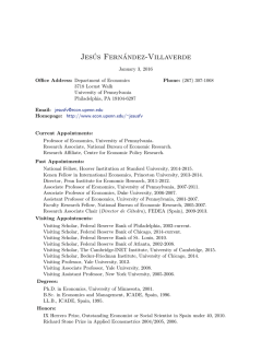 Jesús Fernández-Villaverde - Department of Economics