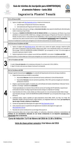 Ingeniería Plantel Tonalá - Aspirantes
