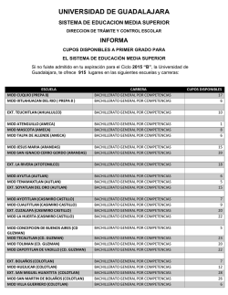 UNIVERSIDAD DE GUADALAJARA - Gobierno del Estado de Jalisco