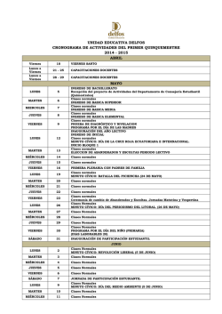 unidad educativa delfos cronograma de actividades del primer