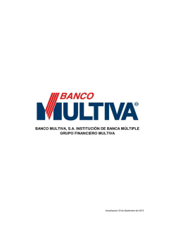 BANCO MULTIVA, S.A. INSTITUCIÓN DE BANCA MÚLTIPLE