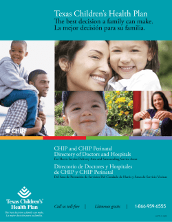 CHIP Harris Service Area - Texas Children`s Health Plan