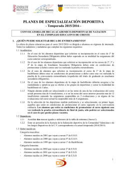 Convocatoria becas PED Cheste 2015