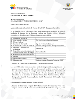 Informe de Cuentas Sucumbios - Secretaría Nacional de Gestión de