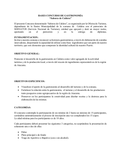 BASES CONCURSO DE GASTRONOMÍA “Sabores de Caldera” El