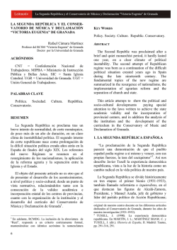 La Segunda República y el Conservatorio de Música y Declamación