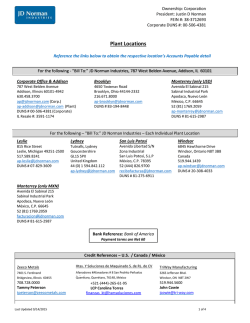 Plant Locations - JD Norman Industries