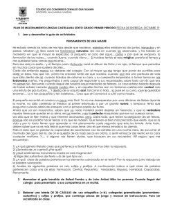 PLAN DE MEJORAMIENTO LENGUA CASTELLANA SEXTO