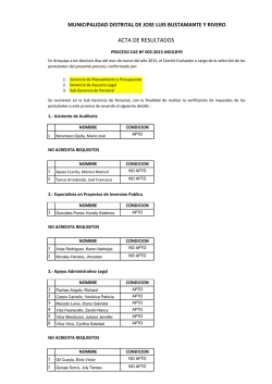 Relaci&oacute;n deAPTOS - Convocatoria CAS N&ordm; 003-2015