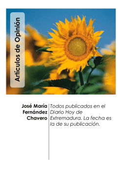 Artículos de Opinión Personal - José María Fernández Chavero