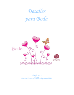 Tarifas detalles Bodas