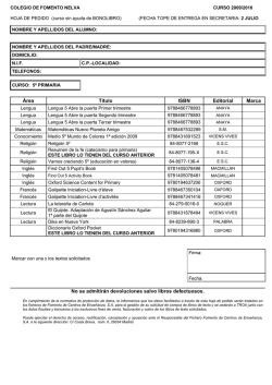 Área Titulo ISBN Editorial Marca No se admitirán