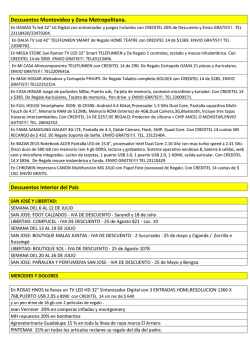 Descuentos Montevideo y Zona Metropolitana. Descuentos