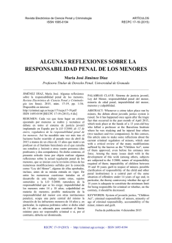 Algunas reflexiones sobre la responsabilidad penal de