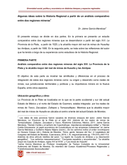 Algunas ideas sobre la Historia Regional a partir de un análisis