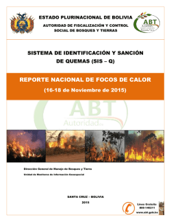 REPORTE NACIONAL DE FOCOS DE CALOR