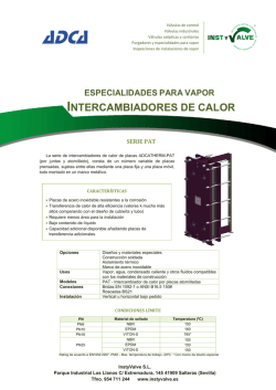ADCA - Serie PAT Intercambiadores de calor de placas