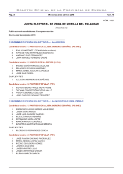JUNTA ELECTORAL DE ZONA DE MOTILLA DEL PALANCAR