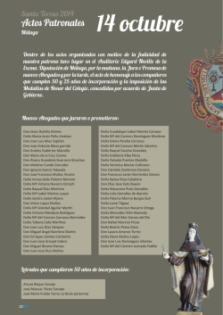 Actos Patronales - E-Miramar - Colegio de Abogados de Málaga
