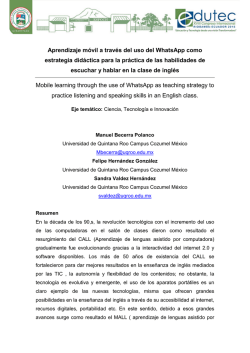 Aprendizaje m&oacute;vil a trav&eacute;s del uso del WhatsApp como