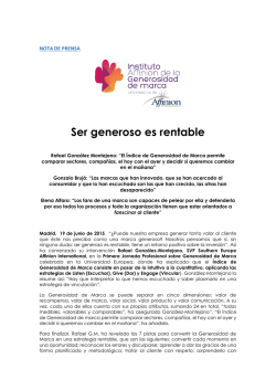19/06/2015 Ser generoso es rentable