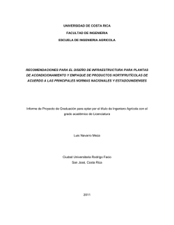Recomendaciones para el dise&ntilde;o de infraestructura para plantas de