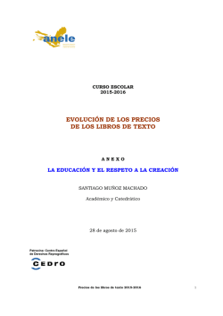 EVOLUCIÓN DE LOS PRECIOS DE LOS LIBROS DE TEXTO
