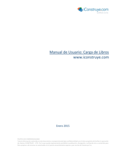Manual de Usuario: Carga de Libros www.iconstruye.com