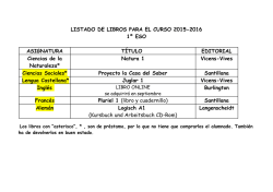 Libros de Texto y Material Curso 2015-2016