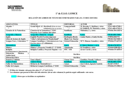 RELACIÓN DE LIBROS DE TEXTO DE 1º DE E