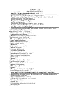 PRE KINDER - 2016 LISTADO DE LIBROS Y ÚTILES