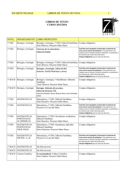 IES SIETE PALMAS LIBROS DE TEXTO 2015/2016 1 LIBROS DE