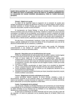 bases reguladoras de la convocatoria de ayudas para la