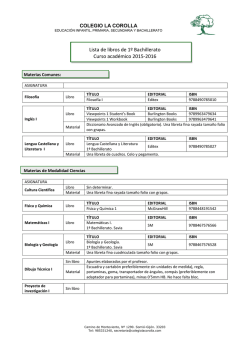 Libros Bachillerato 2015-16 - Colegio La Corolla