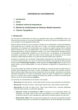 DISPERSIÓN DE CONTAMINANTES 1. Introducción 2. Viento 3