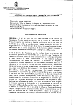 acuerdo del promotor de la acción disciplinaria