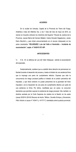 Fallo STJ ex leg Velázquez - Poder Judicial Provincial