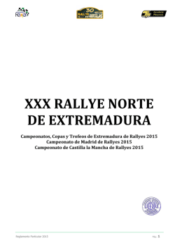 Reglamento Rally Norte Extremadura 2015