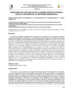 FRAGILIDAD DE LOS SUELOS DE LA SIERRA NORTE DE