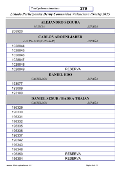 Listado Participantes Derby Comunidad Valenciana (Norte) 2015