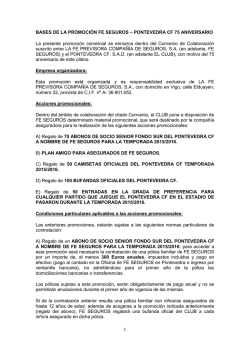 BASES DE LA PROMOCIÓN FE SEGUROS – PONTEVEDRA CF 75